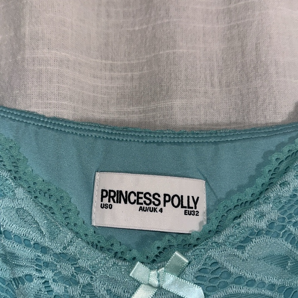 Princess Polly Aqua Lace Top - Picture 7 of 8